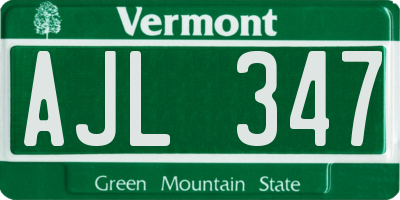 VT license plate AJL347