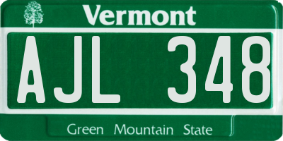 VT license plate AJL348