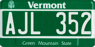 VT license plate AJL352