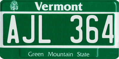 VT license plate AJL364