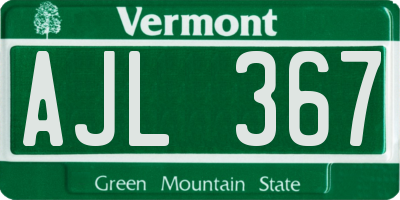 VT license plate AJL367