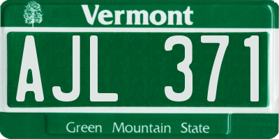 VT license plate AJL371