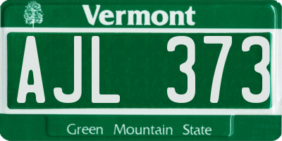 VT license plate AJL373