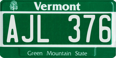 VT license plate AJL376