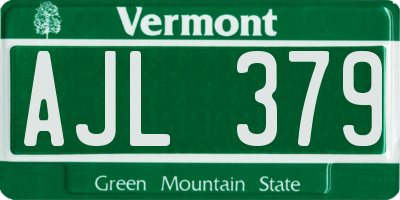 VT license plate AJL379
