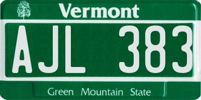 VT license plate AJL383