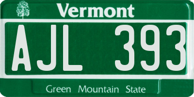 VT license plate AJL393