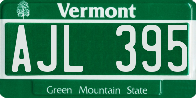 VT license plate AJL395