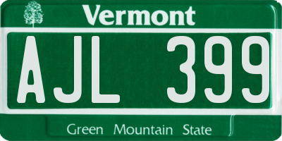 VT license plate AJL399