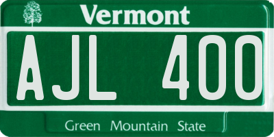 VT license plate AJL400