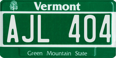 VT license plate AJL404