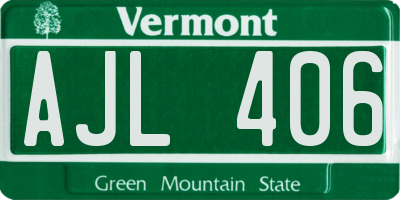 VT license plate AJL406