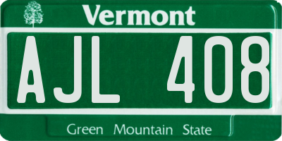 VT license plate AJL408