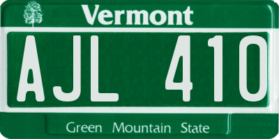 VT license plate AJL410