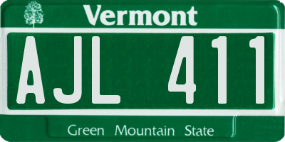 VT license plate AJL411