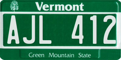 VT license plate AJL412