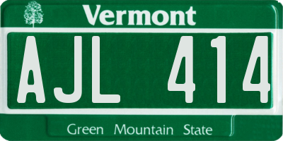 VT license plate AJL414