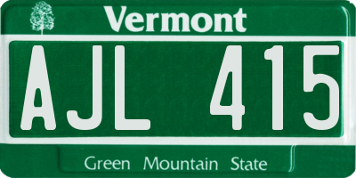 VT license plate AJL415