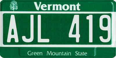 VT license plate AJL419