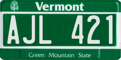 VT license plate AJL421