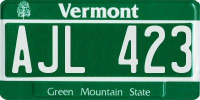 VT license plate AJL423