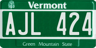 VT license plate AJL424