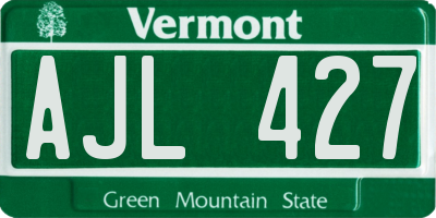 VT license plate AJL427