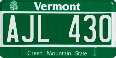 VT license plate AJL430