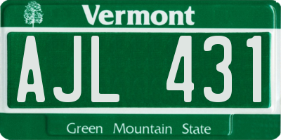 VT license plate AJL431