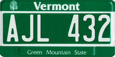 VT license plate AJL432