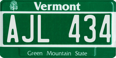 VT license plate AJL434