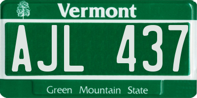 VT license plate AJL437