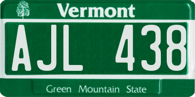 VT license plate AJL438