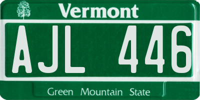 VT license plate AJL446