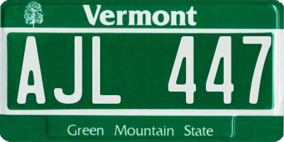 VT license plate AJL447