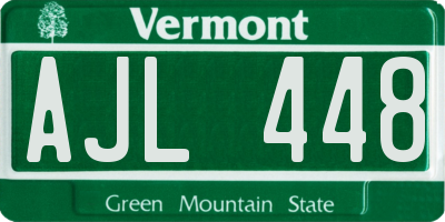 VT license plate AJL448