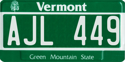 VT license plate AJL449