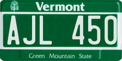 VT license plate AJL450