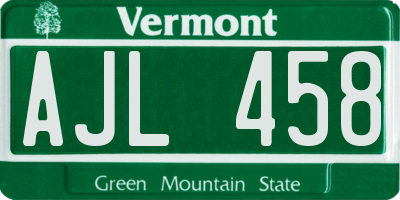 VT license plate AJL458