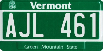 VT license plate AJL461