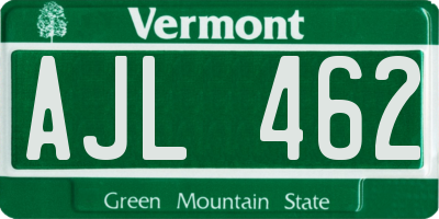 VT license plate AJL462