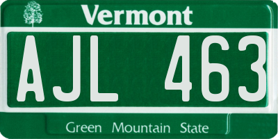 VT license plate AJL463