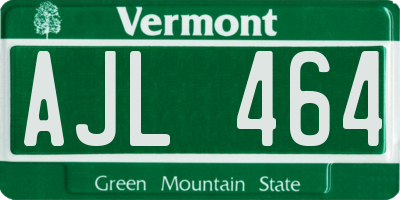 VT license plate AJL464