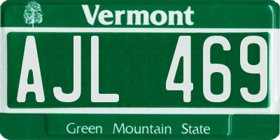 VT license plate AJL469