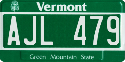 VT license plate AJL479