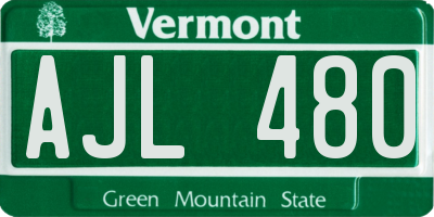 VT license plate AJL480