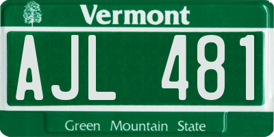 VT license plate AJL481