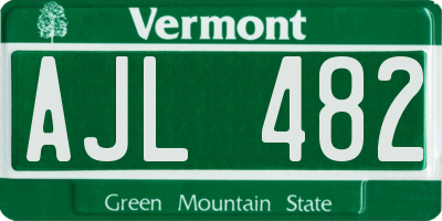 VT license plate AJL482