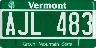 VT license plate AJL483