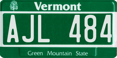 VT license plate AJL484